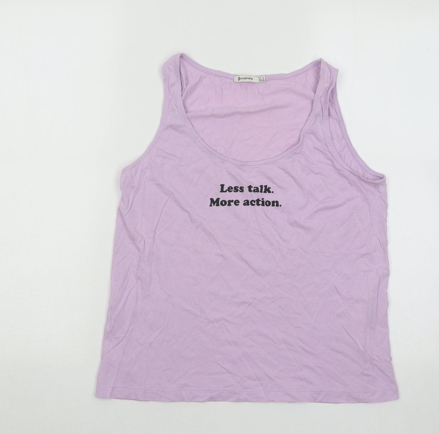 Womens UK Size M Stradivarius Purple Basic Tank