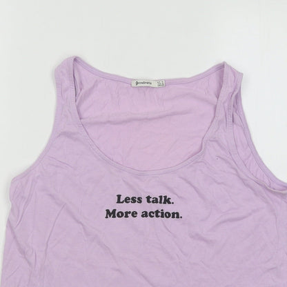 Womens UK Size M Stradivarius Purple Basic Tank