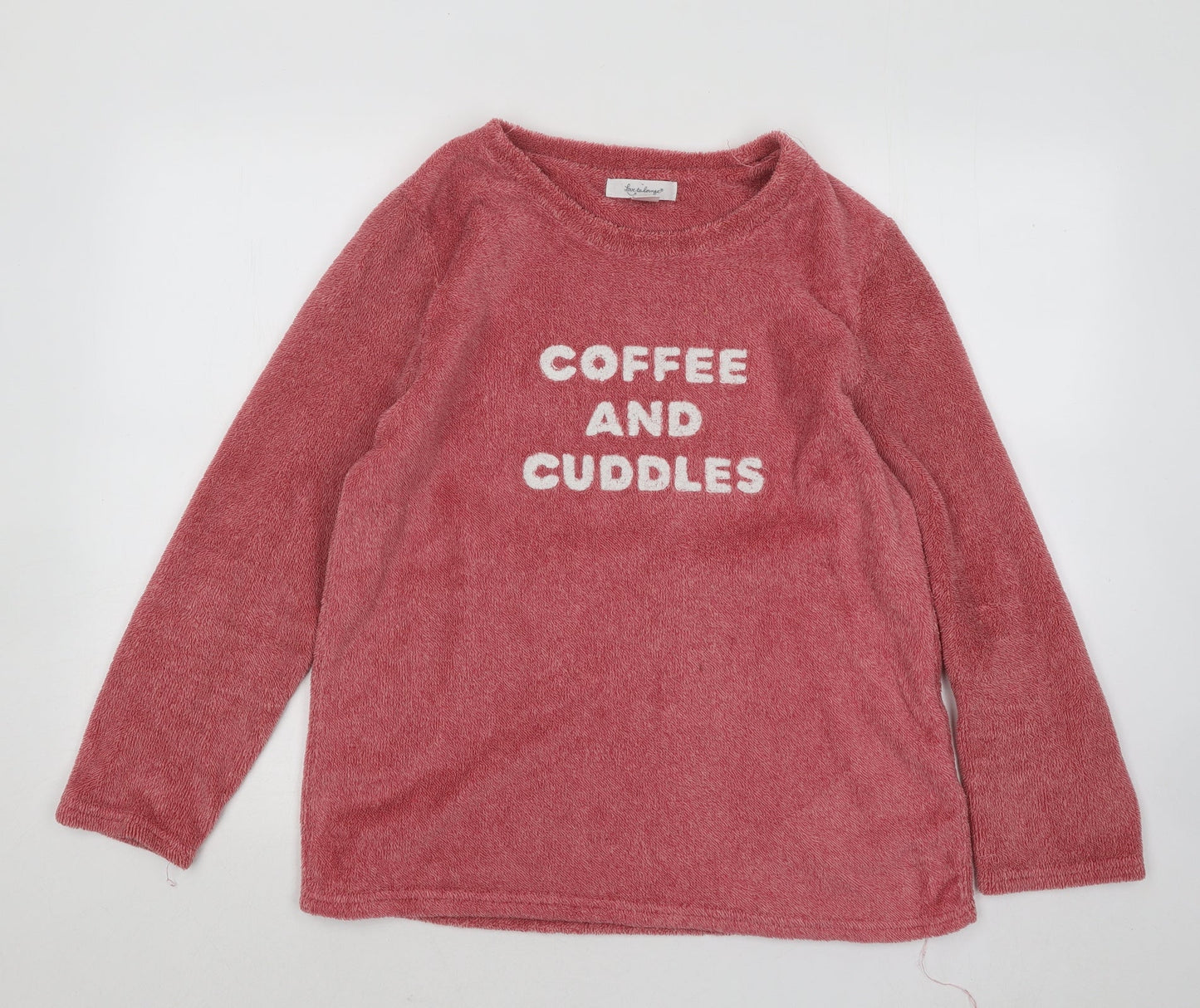 Primark Womens Red Round Neck Polyester Pullover Jumper Size 12 - Coffee and Cuddles