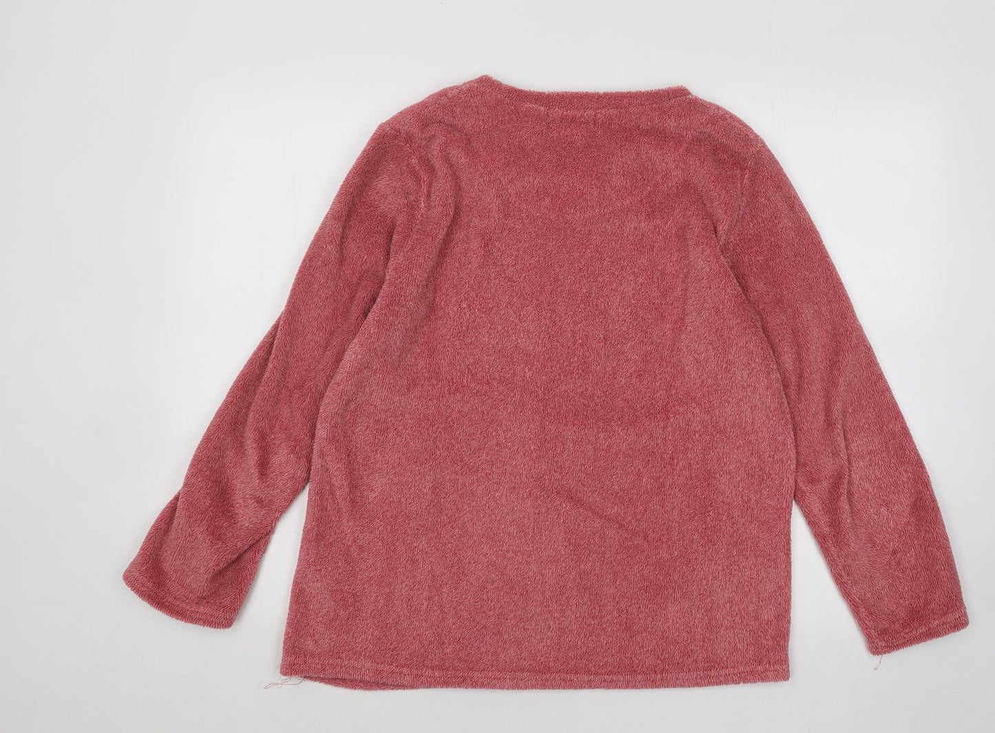 Primark Womens Red Round Neck Polyester Pullover Jumper Size 12 - Coffee and Cuddles