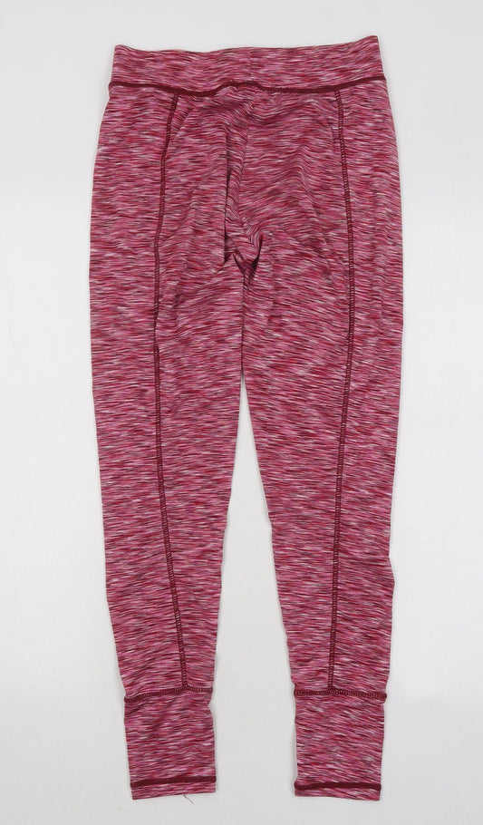 Boohoo Womens Pink Geometric Polyester Compression Leggings Size 8 L32 in Regular Pullover