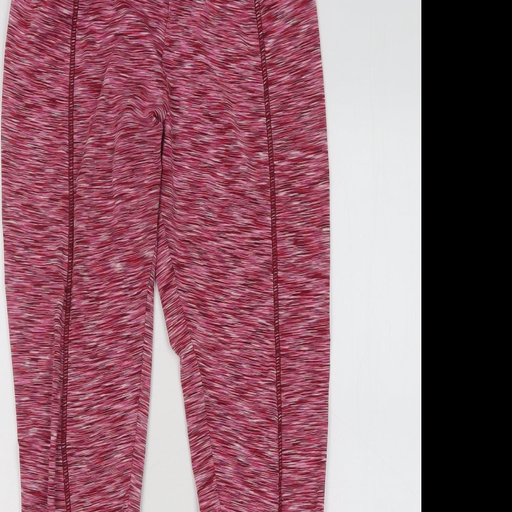 Boohoo Womens Pink Geometric Polyester Compression Leggings Size 8 L32 in Regular Pullover