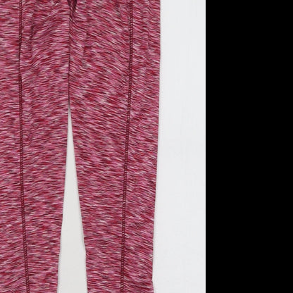 Boohoo Womens Pink Geometric Polyester Compression Leggings Size 8 L32 in Regular Pullover