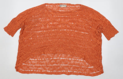 Womens UK Size M Vouley Vous Orange Pullover Jumper