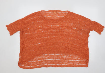 Womens UK Size M Vouley Vous Orange Pullover Jumper
