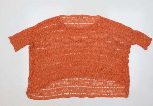 Womens UK Size M Vouley Vous Orange Pullover Jumper