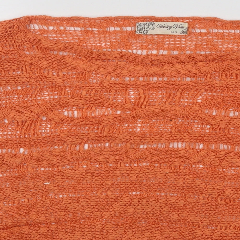 Womens UK Size M Vouley Vous Orange Pullover Jumper