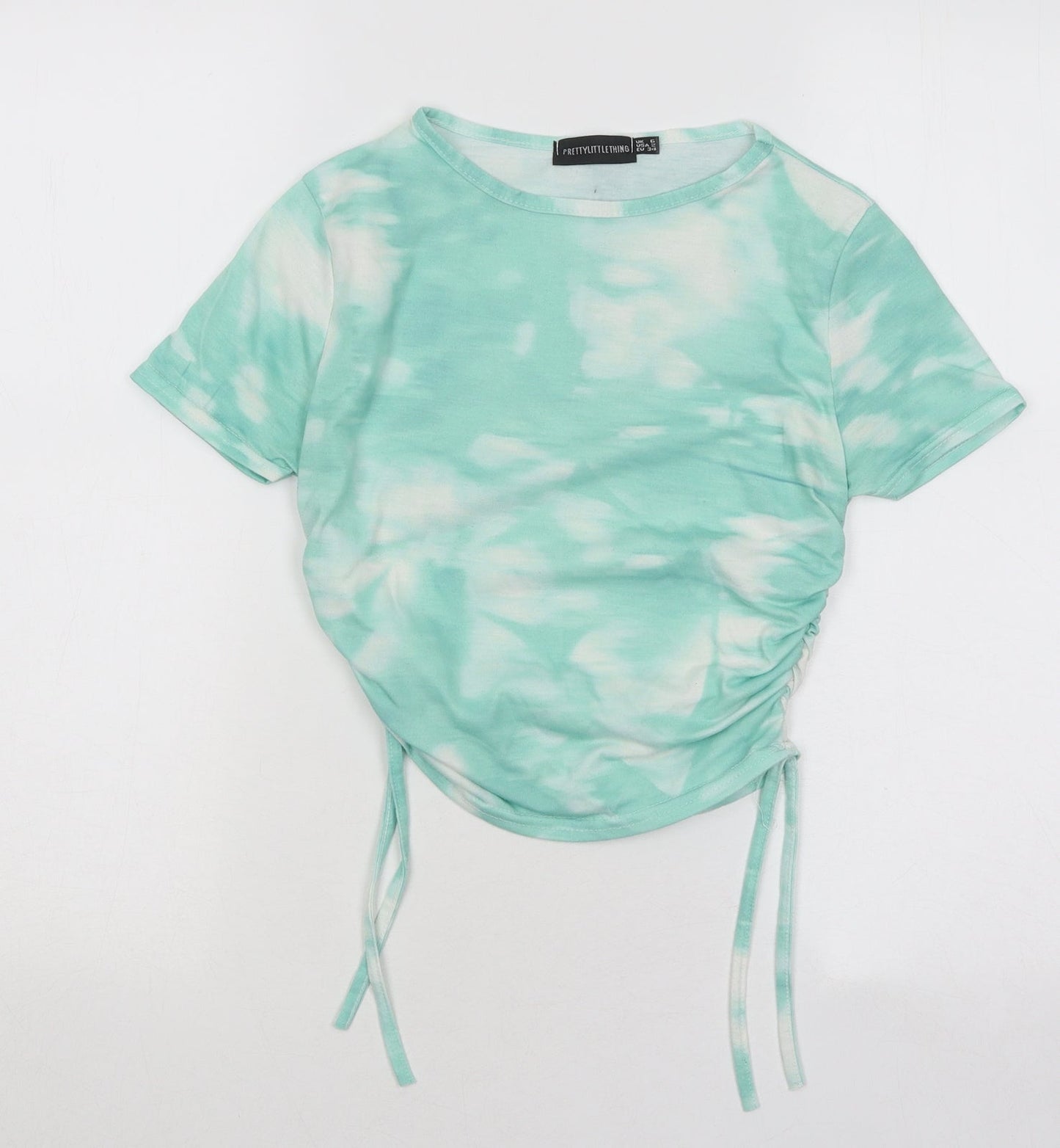 Womens UK Size 6 PRETTYLITTLETHING Green Basic T-Shirt