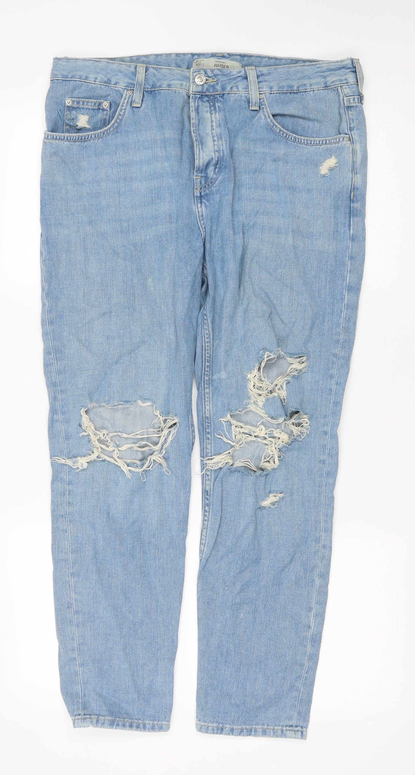 Mens UK Size 35 in Topshop Regular Fit Straight Blue Jeans
