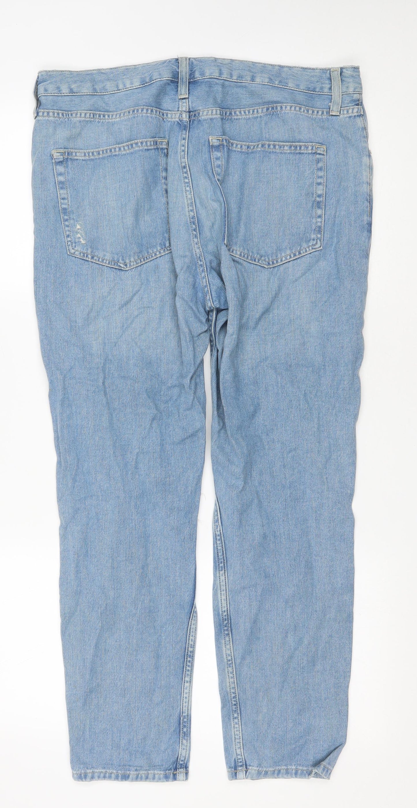 Mens UK Size 35 in Topshop Regular Fit Straight Blue Jeans