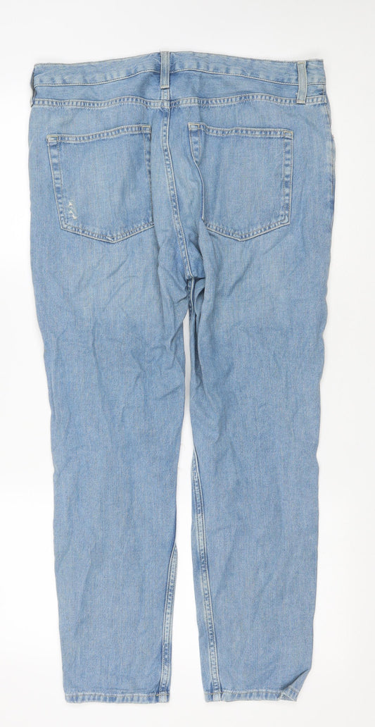 Mens UK Size 35 in Topshop Regular Fit Straight Blue Jeans