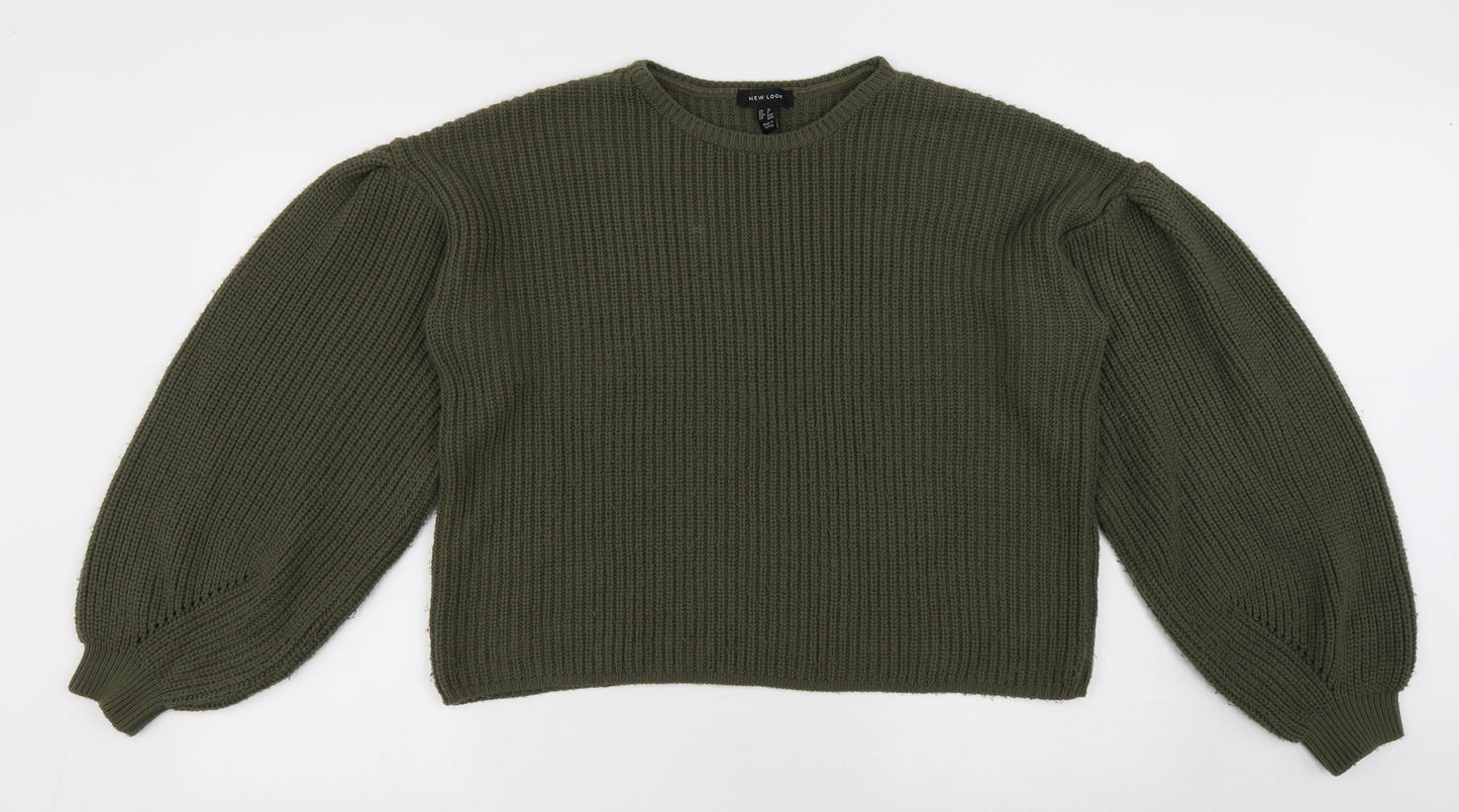 Womens UK Size M New Look Green Pullover Jumper