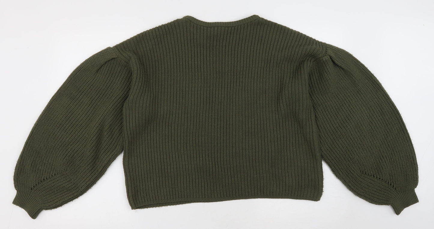 Womens UK Size M New Look Green Pullover Jumper