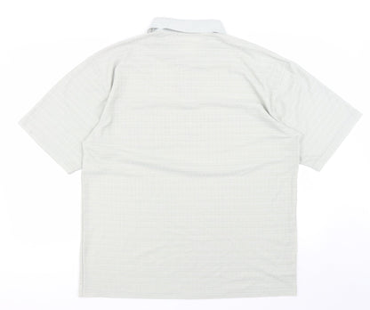 Vicky Lee Mens Green Plaid Polyester T-Shirt Size XLT Collared