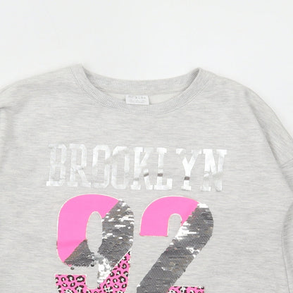 F&F Girls Red Animal Print Cotton Pullover Sweatshirt Size 10-11 Years Pullover - Brooklyn