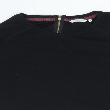 New Look Womens Black Polyester Pullover Sweatshirt Size 16 Zip