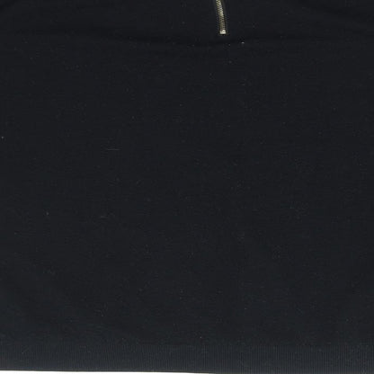 New Look Womens Black Polyester Pullover Sweatshirt Size 16 Zip