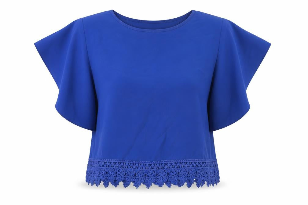 Womens UK Size 6 New Look Blue Basic Blouse