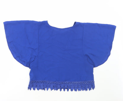 Womens UK Size 6 New Look Blue Basic Blouse