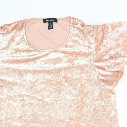 Womens UK Size 14 New Look Pink Basic Blouse