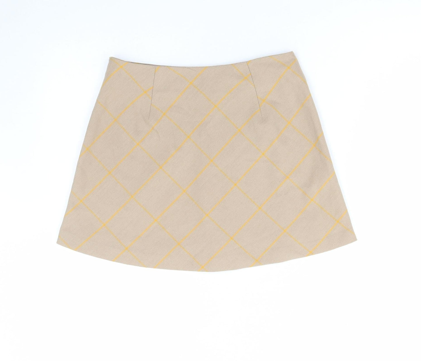 Miss Selfridge Womens Brown Geometric Polyester Mini Skirt Size 8 Zip