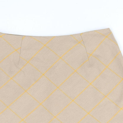 Miss Selfridge Womens Brown Geometric Polyester Mini Skirt Size 8 Zip
