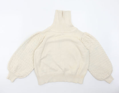 Womens UK Size L Nasty Gal Ivory Pullover Jumper