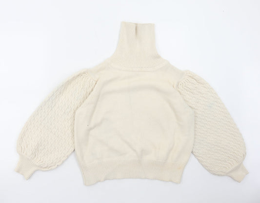 Womens UK Size L Nasty Gal Ivory Pullover Jumper