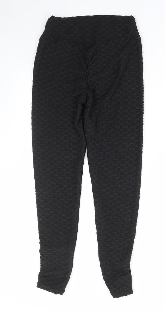 Preworn Womens Black Polyamide Compression Leggings Size S L27 in Regular Pullover