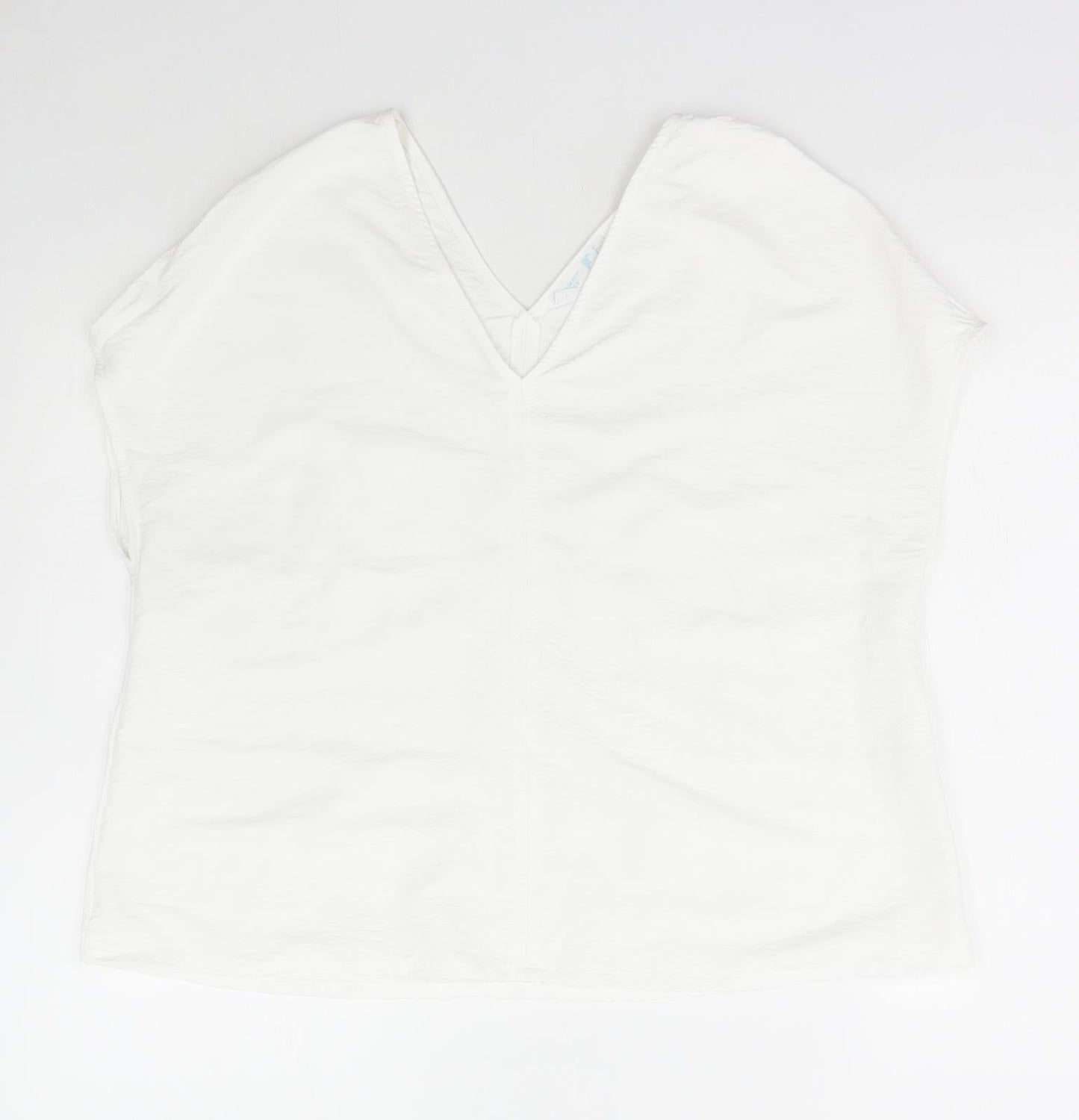 Primark Womens White Polyester Basic Blouse Size 6 V-Neck