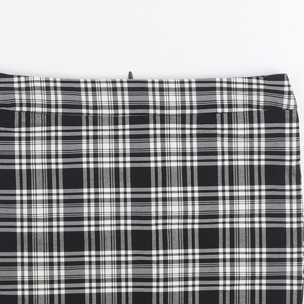 915 Generation Girls Black Plaid Polyester Mini Skirt Size 9 Years Regular Zip