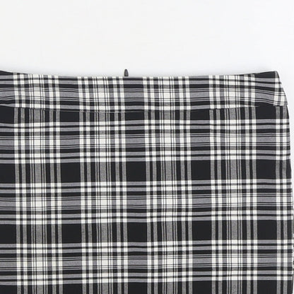 915 Generation Girls Black Plaid Polyester Mini Skirt Size 9 Years Regular Zip
