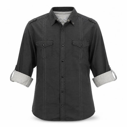 Mens UK Size S River Island Grey  Button-Up 3/4 Sleeve Casual Shirt