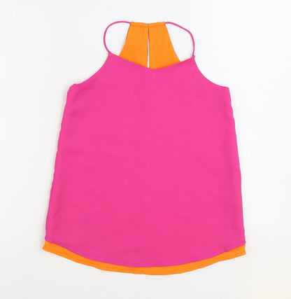 Miss E-Vie Girls Pink Polyester Camisole Tank Size 12 Years Scoop Neck Pullover