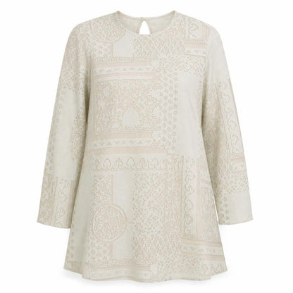 Wallis Womens Beige Viscose A-Line Size 16 Round Neck Button