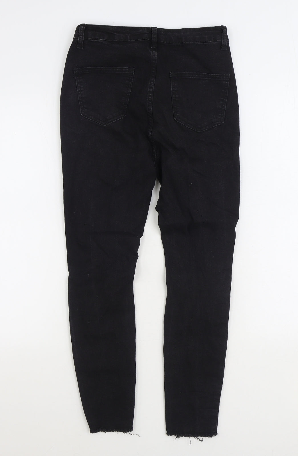 Boohoo Womens Black Cotton Skinny Jeans Size 10 L27 in Regular Zip