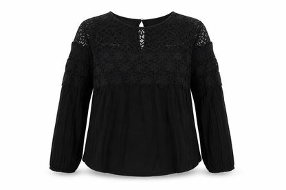 Womens UK Size L Oasis Black Basic Blouse