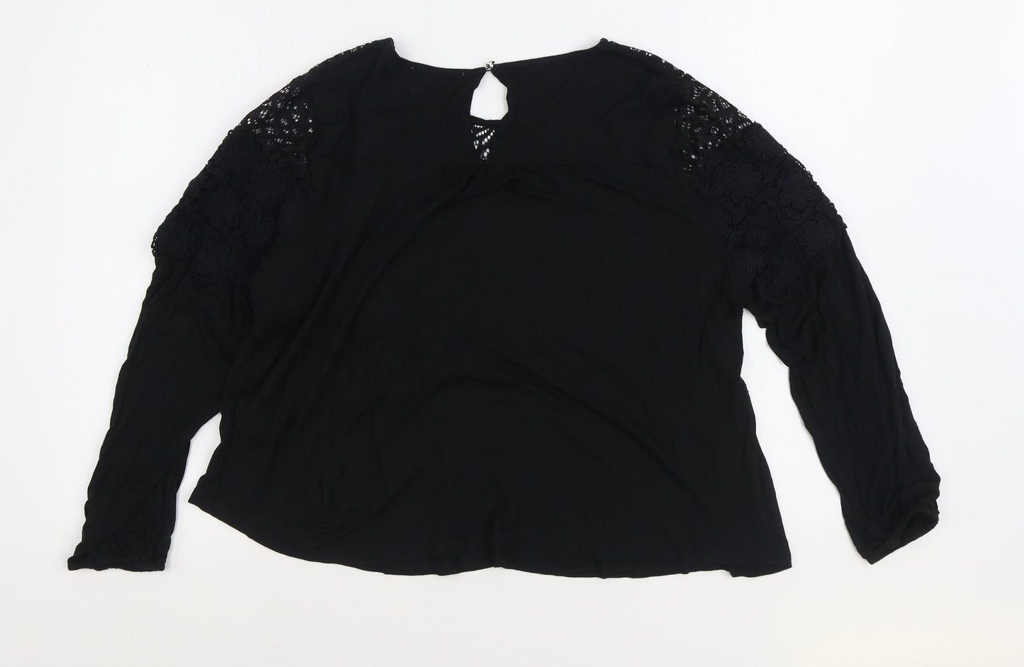 Womens UK Size L Oasis Black Basic Blouse