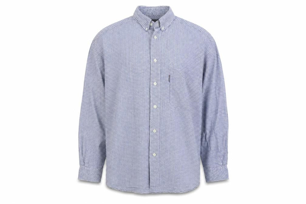 Mens UK Size XL Blue Basics Blue  Button-Up Long Sleeve Casual Shirt