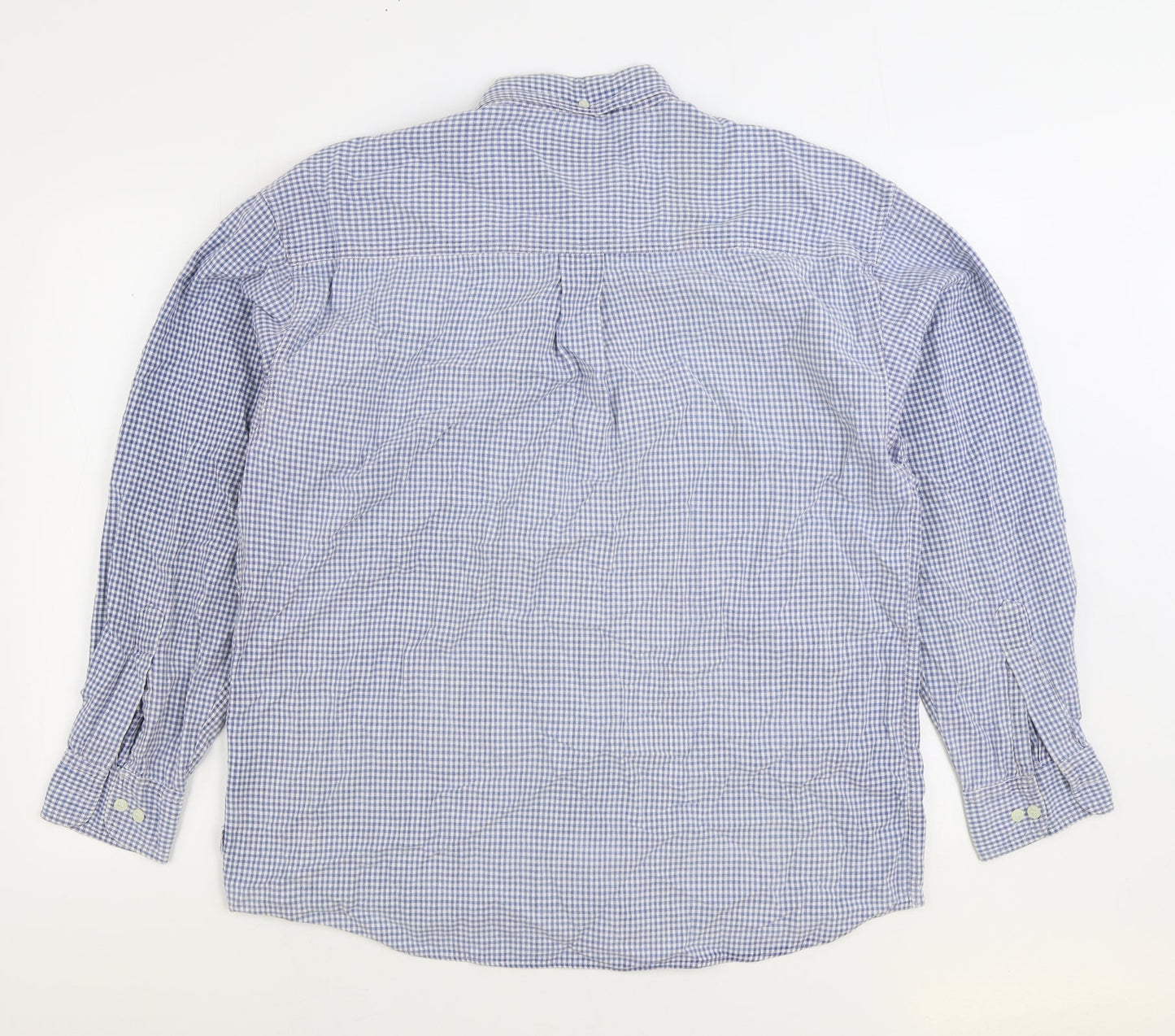 Mens UK Size XL Blue Basics Blue  Button-Up Long Sleeve Casual Shirt