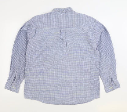 Mens UK Size XL Blue Basics Blue  Button-Up Long Sleeve Casual Shirt
