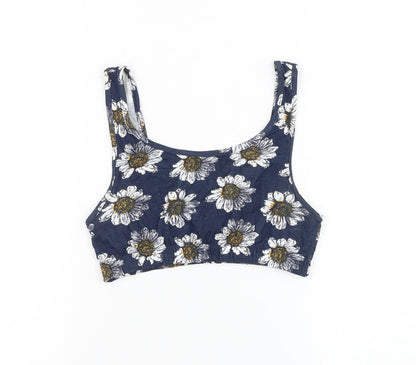Womens UK Size S Brave Soul Blue Cropped Tank