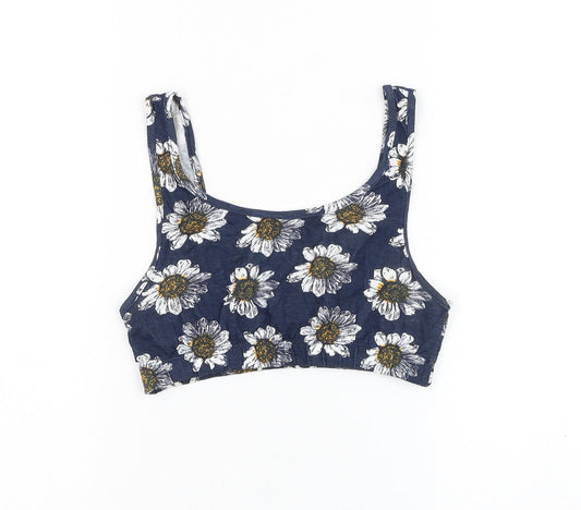 Womens UK Size S Brave Soul Blue Cropped Tank