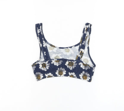 Womens UK Size S Brave Soul Blue Cropped Tank