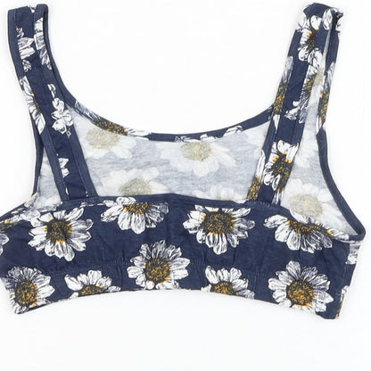 Womens UK Size S Brave Soul Blue Cropped Tank