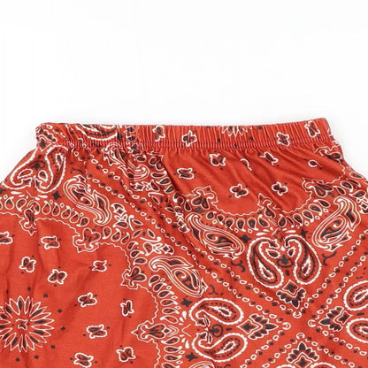 Rokoko Womens Orange Paisley Polyester Mini Skirt Size XS