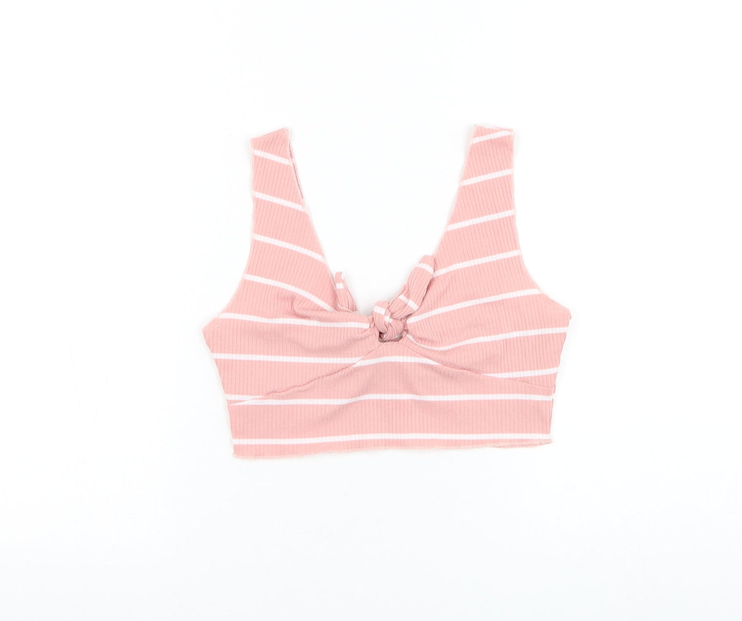 Womens UK Size XS ROMWE Pink Cropped Tank