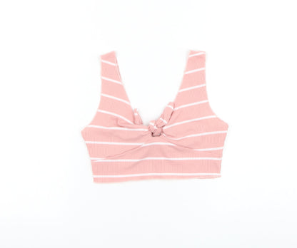 Womens UK Size XS ROMWE Pink Cropped Tank