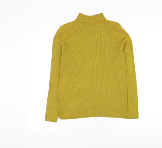 Preworn Womens Yellow Roll Neck Polyester Pullover Jumper Size M