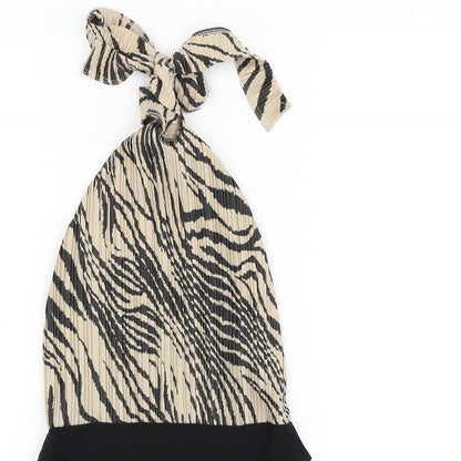 Boohoo Womens Beige Animal Print Polyester Bodysuit One-Piece Size 6 Snap